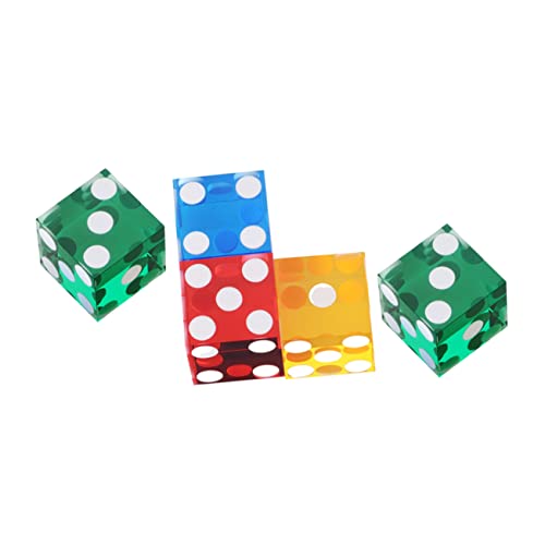 JUMPLAWN 5Stücke Transparente Punktwürfel aus Acryl Lustige Spielwürfel für Brettspiele Partyspiele und Mehr Robuste Langlebige Würfel mit Klarer und Komfortablem Design von JUMPLAWN