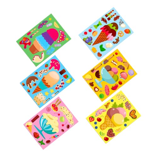 JUMPLAWN 6 Blätter Kinderbelohnungsaufkleber Süße Cartoon Eiscreme Puzzle Sticker aus Beschichtetem Papier für Klassenzimmer und Partys Kreative DIY Dessertaufkleber JUMPLAWN 6 Blätter Kinderbelohnungsaufkleber Süße Cartoon Eiscreme Puzzle Sticker aus Beschichtetem Papier für Klassenzimmer und Partys Kreative DIY Dessertaufkleber von JUMPLAWN