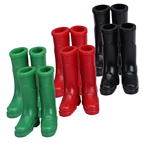 JUMPLAWN 6paare Mini Boot Shoes Für Miniaturhäuser Dekorative Stiefelmodelle Für Puppenhaus Zubehör Und Mini Garten Dekoration von JUMPLAWN