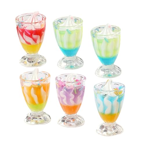 JUMPLAWN 6 Stück Eiscreme Teilig Realistische Puppenhaus Dekoration Kunststoffeis Modelle für Häuser für Kreative Szenen Sammler und Rollenspiele von JUMPLAWN