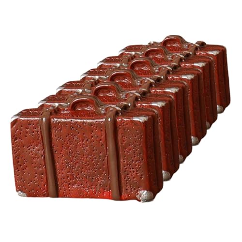 JUMPLAWN 6 Stück Puppenhaus Mini Puppenkoffer Vintage Gepäck Reise Puppenhaus Winziger Koffer Realistische Party Koffer Miniatur Koffer Puppenkoffer Mini Puppe Mini Koffer Braunes von JUMPLAWN