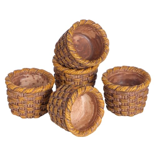 JUMPLAWN 6 Stück Puppenhaus Vineyard Accessoires Körbe Rattan Korbaufbewahrung Bauernkörbchen Mini-Hauskorbverzierung für kleine Körbchen Kleiner Korb Mini Weidenkorb Harz JUMPLAWN 6 Stück Puppenhaus Vineyard Accessoires Körbe Rattan Korbaufbewahrung Bauernkörbchen Mini-Hauskorbverzierung für kleine Körbchen Kleiner Korb Mini Weidenkorb Harz von JUMPLAWN