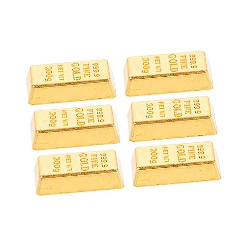 JUMPLAWN 6 Stück Schatzmodell Kleine Hausdekoration Simulierte Barrendekoration Mini Simulation Miniaturbarren Künstlicher Puppenhauszubehör Goldenes von JUMPLAWN
