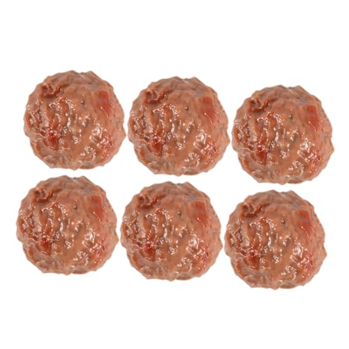 JUMPLAWN 6 Stück Künstliche Rindfleischbällchen Lebensechte Simulation für Party Dekoration Fotografie und Spielzeugküche PVC Verschleißfest Realistisch von JUMPLAWN