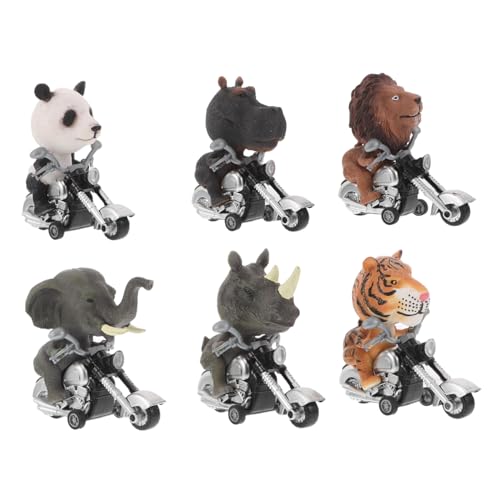 JUMPLAWN 6stücke Tiermotorrad-Spielzeug Mit Rückziehfunktion Tierauto Reibungsantrieb Tierspielzeug Für Junge Mädchen Tierfiguren Und Tiermodell Für Jungen Und Mädchen Pädagogisches von JUMPLAWN