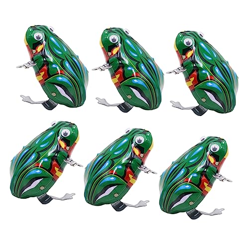 JUMPLAWN 6 Stück Uhrwerk-Frosch- Aufzieh aufziehen für Party realistisches Froschspielzeug Spielzeugfrösche Uhrwerk Eisen Green JUMPLAWN 6 Stück Uhrwerk-Frosch- Aufzieh aufziehen für Party realistisches Froschspielzeug Spielzeugfrösche Uhrwerk Eisen Green von JUMPLAWN