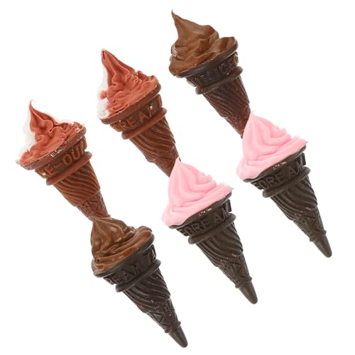 JUMPLAWN 6stücke Miniatur Eiscreme-Dekorationen Aus Widerstandsfähigem Harz Für Puppenhäuser Realistische Tragbare Und Entzückende Wohnaccessoires Für Kreative -szenen von JUMPLAWN