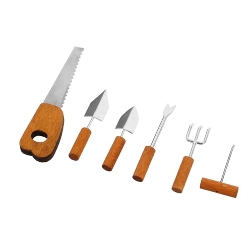 JUMPLAWN 6 Teiliges Set Simulierte Landwirtschaftliche Werkzeuge Mikro Landschaftsdekoration Mini Kit Miniatur Bastelzubehör Miniatur Landschaftsdekoration DIY Gartenornament von JUMPLAWN