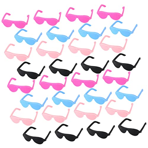 JUMPLAWN 60 Stück Mini -Brille -Puppe Sonnenbrille Puppenzubehör Puppen-Miniaturbrille Mini-Puppenbrille zum Basteln Bastelbrille für Puppen Puppenbrille mini Plastik von JUMPLAWN