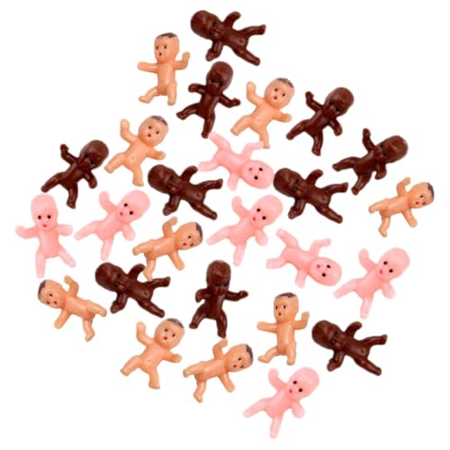 JUMPLAWN 60 Stück Teiliges Miniatur Puppen aus Robustem Kunststoff Realistisch Gestaltete Shower Party Deko für Kuchenverzierung und Familienaktivitäten von JUMPLAWN