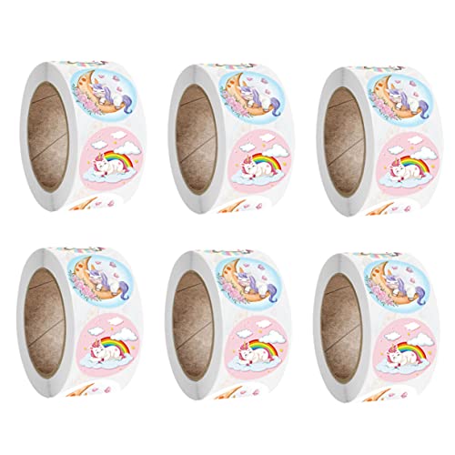 JUMPLAWN 6Rollen Tieraufkleber Runde Aufkleber Für Selbstklebende Belohnungsaufkleber Tierdesign Für Scrapbooking Und Kreative Bastelprojekte von JUMPLAWN