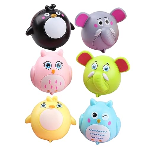 JUMPLAWN 6Stücke Teiliges Rückziehspielzeug für Kleinkinder Cartoon Autos mit Reibungsantrieb Farbenfrohe Tiermotive für Jungen und Ab Jahr Fördert Kreativität und Motorik von JUMPLAWN