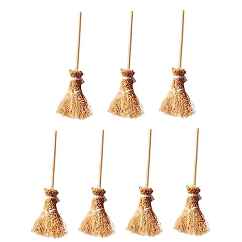 JUMPLAWN 7 Stück Miniatur-strohbesen Künstlicher Besen Modell Mini-hausbesen Für Jungen Und Mädchen von JUMPLAWN