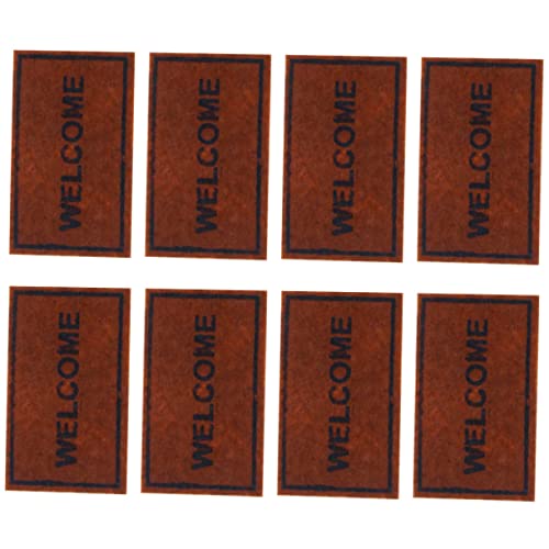 JUMPLAWN 8 Stück Puppenhausmatte Miniatur Kleine Puppenhausmöbel Kleines Zubehör Teppich Teppich Mini Bodenmatte Puppenhauszubehör Mini Möbel Brauner Vliesstoff von JUMPLAWN