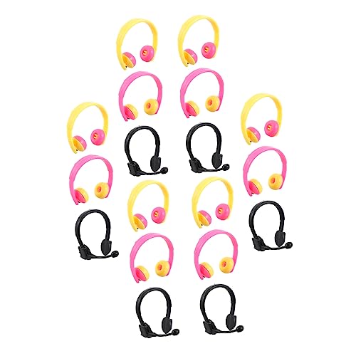 JUMPLAWN 80 Stück Sonnenbrillen Requisiten Mini-PC kopfhörer -Headset Mini-Headset-Dekoration Mini-Headset-Ornament Miniatur-Headset Plastik von JUMPLAWN