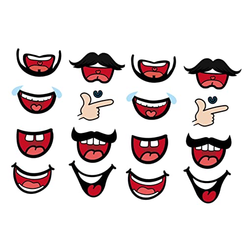 JUMPLAWN 8Packungen Pack Lippenförmige Masken Aufkleber Dekorative Smile Decals Für Gesichtsmaske Pro Packung Für Kreative Gestaltung Und Geschenkideen von JUMPLAWN