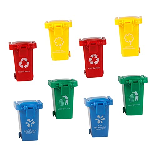 JUMPLAWN 8St Mini-Mülleimer Mülleimer Kinderspielzeug -Mülleimer Mini Müll Kinderspiele Miniatur-Mülleimer Mini Trash can Abfallbehälter Mülltonne Kinderspielzeug Plastik von JUMPLAWN