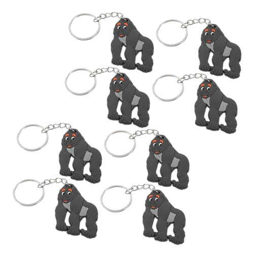 JUMPLAWN 8Stücke Gorilla Schlüsselanhänger Niedliche Hängeornamente für Taschen Modischer Schlüsselanhänger mit Gorilla Muster Langlebiges Design von JUMPLAWN