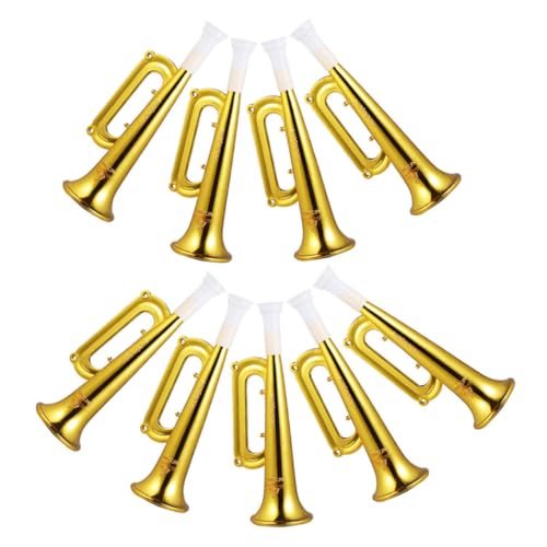 JUMPLAWN 9 Stück Großer Lautsprecherspielzeug Jubelnde Trompeten Trompetenkinder Fußball-Blowout-krachmacher Krachmacher-Party Krachmacher Für Party Kleine Trompete Blasrohr Plastik Golden von JUMPLAWN
