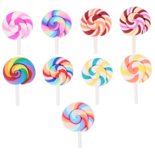 JUMPLAWN 9Stücke Teiliges Regenbogen Lollipop Süßigkeiten Zubehör für Puppenhäuser Dekoration für Kindergeburtstag und Kreative Miniaturmodelle von JUMPLAWN