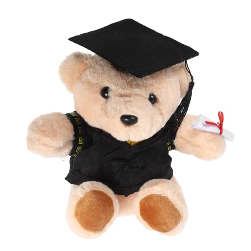 JUMPLAWN Abschluss Plüschbär mit Doktorhut Kuscheltier für Graduierte Charmantes zur Abschlussfeier Vielseitiges Plüschtier für Geburtstage und Valentinstag von JUMPLAWN