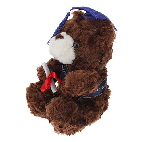 JUMPLAWN Abschluss Plüschbär mit Doktorhut Niedliches Kuscheltier für Graduierung Bestandenen Prüfungen Dekoration und Begleiter für von JUMPLAWN