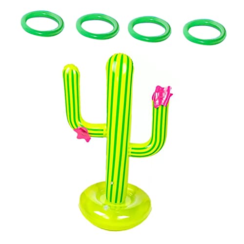 JUMPLAWN Aufblasbares Ringwurfspielzeug Teiliges Poolspielzeug mit Aufblasbarem Kaktus für Sommerpartys Wasserspiele und Outdoor Aktivitäten für Familien von JUMPLAWN