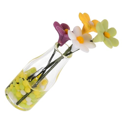 JUMPLAWN Blumenstopf Ornament Mit Kleinen in Transparenten Glasvase Kreative Dekoration Für Puppenhaus Und Garten von JUMPLAWN