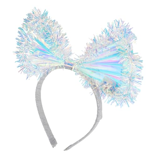 JUMPLAWN Bogenkopfschmuck Requisite Geburtstags-Haarschmuck Haarschmuck-Requisite Spiele-Stirnband Neuheits-Stirnband Stirnbänder Masse Schleife Haarband das Haustier Silver von JUMPLAWN