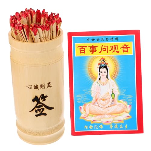 JUMPLAWN Buddhistische Wahrsagestäbe mit Bambusbehälter und Buch Chinesische Divinationsrequisiten für Glücksdeutungen und Spirituelle Spiele JUMPLAWN Buddhistische Wahrsagestäbe mit Bambusbehälter und Buch Chinesische Divinationsrequisiten für Glücksdeutungen und Spirituelle Spiele von JUMPLAWN