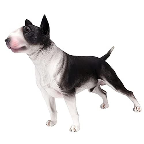 JUMPLAWN Bull Terrier Modell Realistische Hundefigur für Deko für Zuhause Büro und Miniaturgärten aus Hochwertigem Material für Sammler von JUMPLAWN
