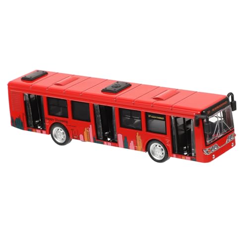 JUMPLAWN Busmodell Für Kinderbusse Simulation Bus Stadtbus Zurückziehen Busspielzeug Für Kinderspielzeug Kleine Busspielzeuge Spielzeugbus Abs-Kunststoff Rot von JUMPLAWN