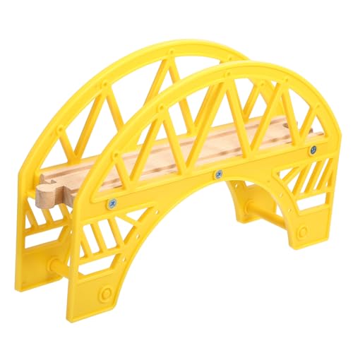 JUMPLAWN Eisenbahnschienenspielzeug Für Jungen Aus Holz Eisenbahnbrücke Zug-layoutstücke Pädagogisches Spielzeug von JUMPLAWN
