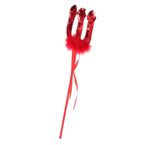 JUMPLAWN Funkelnde Heugabel Mit Pailletten Für Halloween-Cosplay. Robuster Dreizack Aus Kunststoff Mit Bequemem Griff Für Kinder Und Partys Bei Festlichen Veranstaltungen. von JUMPLAWN