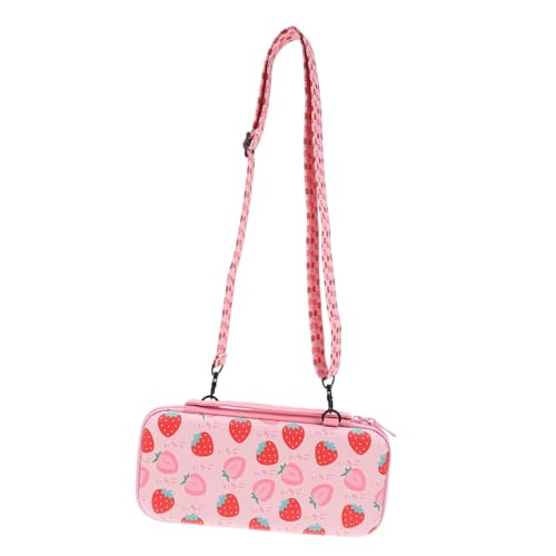 JUMPLAWN Game Console Tragetasche Im Erdbeerdesign Tragbare Aufbewahrung Für Switch Crossbody Tasche Für Spielekonsole Stylischer Schutz Und Praktischer Transport von JUMPLAWN
