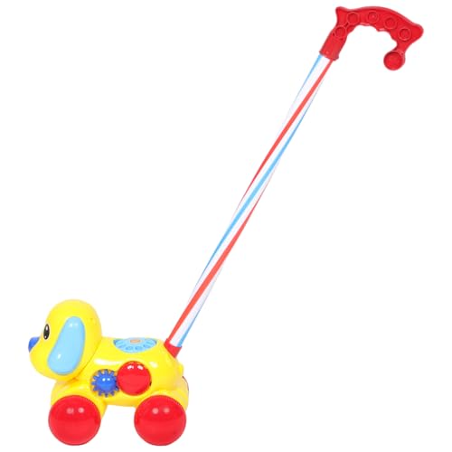 JUMPLAWN Gelber Lauflernhilfe für Kleinkinder Schiebendes Hundeauto mit Geräuschen zum Laufenlernen und Muskelaufbau Charmantes für Jungen und Mädchen von JUMPLAWN