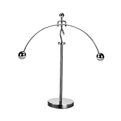 JUMPLAWN Gewichtheben Little Toy Heimdekoration Balance-Ornament balancierendes Tumbler- Gewichtheben-Ornament Sportornament Metall Silver von JUMPLAWN