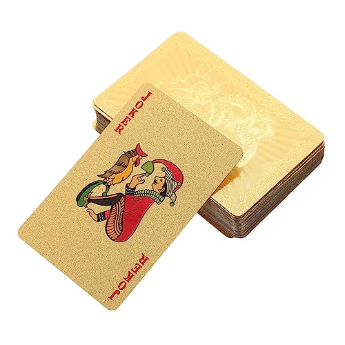 JUMPLAWN Goldene Pokerkarten Aus Strapazierfähigem Wasserdichtes Kartendeck Für Unterhaltung Für Partys Und Druckqualität Langlebig Und Verblasst von JUMPLAWN