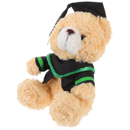JUMPLAWN Graduation Bear Plüschpuppe mit Doktorhut Weiches Stofftier Kuscheltier für Abschlussfeier Dekorativer Cartoon Bär als für Familie und Freunde von JUMPLAWN