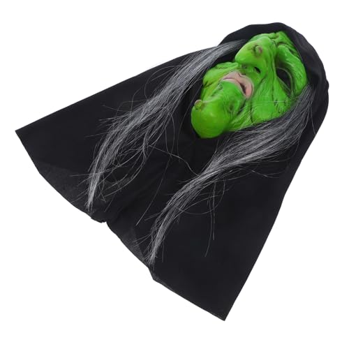 JUMPLAWN Hexenmaske Cosplay Maske Gruselige Schreckliche Halloween Dekorationen Halloween Dekoration Gruselige Party Halloween Maske Kostüm Masken Halloween Horror Schwarze Frau von JUMPLAWN