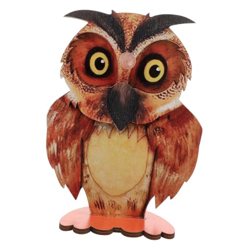 JUMPLAWN Holzbrillenhalter Eulenform Tierdesign Brillenständer aus Holz Langlebig Feine Verarbeitung Praktische Brillenaufbewahrung Schreibtisch Organizer Geschenk und Dekoration von JUMPLAWN
