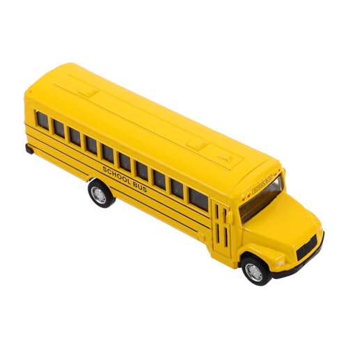 JUMPLAWN Inertial Schulbus Gelb Großes Metallmodell Realistisches Transportfahrzeug Bus Pull Back für Jungen Mädchen Ab Jahren von JUMPLAWN