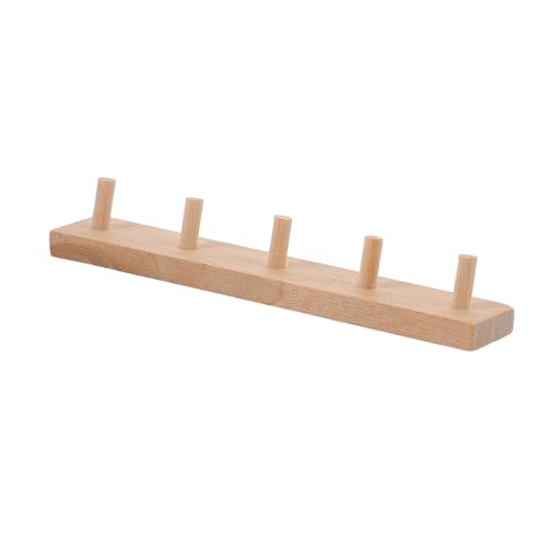 JUMPLAWN Miniatur Kleiderbügel aus Holz Puppenhaus Zubehör Wandmontage Kleiner Haken Dekorative Kleine Holzaufhänger für Puppenhäuser Eleganter Kleiner Haushaken von JUMPLAWN