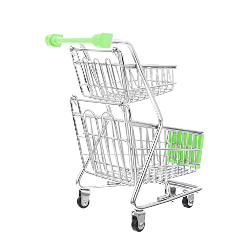 JUMPLAWN Kleiner Einkaufswagen Supermarktwagen Doppelschichtiger Trolley Robustes Design Für Sammler Für Und Dekoration von JUMPLAWN