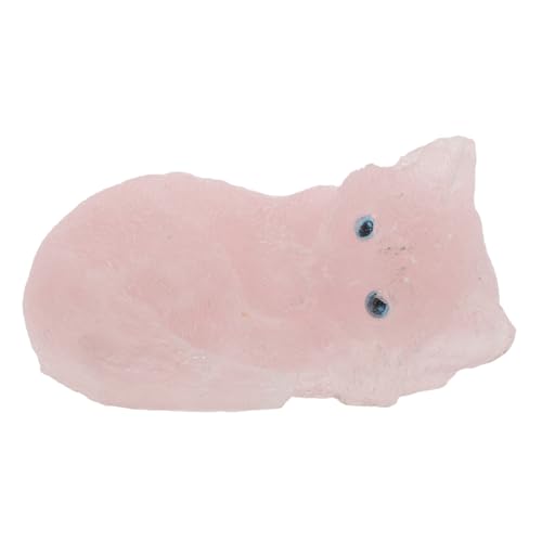 JUMPLAWN Kristallstein Kätzchen Katzenstatue Katzenskulptur Glückskatze Figur Katzendekoration Kristallkatze Skulpturen Wohndekor Kristallstatue Katze Gartendekor Niedliche Bürodekoration von JUMPLAWN