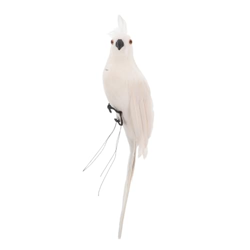 JUMPLAWN Künstliche Papageienstatue Lebensecht Miniatur Dekorativer Vogel Für Den Hof Und Den Außenbereich Realistische Künstliche Schulterfigur Weiß JUMPLAWN Künstliche Papageienstatue Lebensecht Miniatur Dekorativer Vogel Für Den Hof Und Den Außenbereich Realistische Künstliche Schulterfigur Weiß von JUMPLAWN