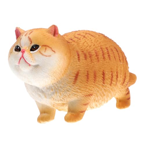 JUMPLAWN Lebensechte Katzenfigur Kleine Katzendekoration Aus Perfekte Schreibtisch Deko Für Katzenliebhaber Gefälschte Katzenstatue von JUMPLAWN
