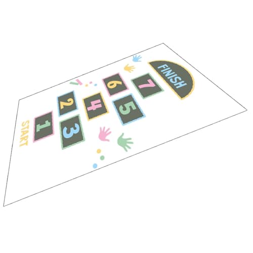 JUMPLAWN Lustiger Hopscotch Bodenspiel Aufkleber mit Zahlen Ablösbarer Boden und Wandsticker für Kinderzimmer Rutschfester Spielteppich Wetterunabhängiges Indoor Spiel Dekoratives von JUMPLAWN