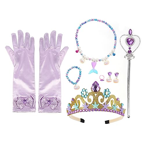 JUMPLAWN Meerjungfrau Halskette Mädchen Ring Armband Und Ohrringe Dekorative Party Accessoires Für Kindergeburtstagsfeiern Und Kostümpartys JUMPLAWN Meerjungfrau Halskette Mädchen Ring Armband Und Ohrringe Dekorative Party Accessoires Für Kindergeburtstagsfeiern Und Kostümpartys von JUMPLAWN