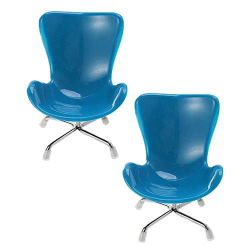 JUMPLAWN Mini Computerstuhl Für Puppenhaus Blauer Miniatur Stuhl Süßes Zubehör Für Mini Dekoration Für Sammler Puppenmöbel von JUMPLAWN